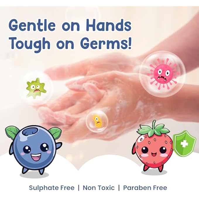 Mother Sparsh JUMBO CRAYON ROLL-ON KIDS HANDWASH (PACK OF 2) | STRAWBERRY & BLUEBERRY SCENTED | NON-TOXIC HAND WASH FOR KIDS & BABIES, PARABEN FREE, SLS FREE, ALCOHOL FREE | COLOURFUL SOAP PEN - Image 4